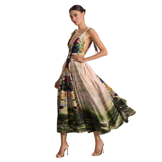 Alice + Olivia - Hana Twist Tie Strap Midi Dress