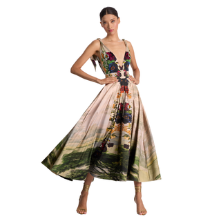 Alice + Olivia - Hana Twist Tie Strap Midi Dress