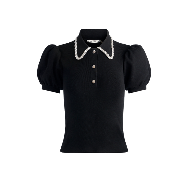 ERMA POLO TシャツALICE+OLIVIA Alice + Olivia -Ramona Embellished Polo – Joe Brand Store