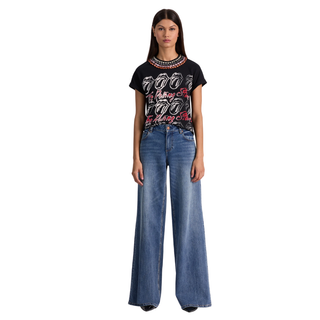 Alice + Olivia - Maxie Embell Cropped Band Tee