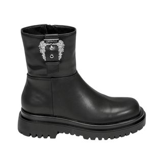 Versace Jeans Couture - Women's Drew Baroque Buckle Mid Ankle Boots
