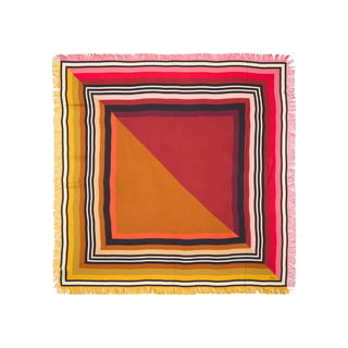 Echo - Half and Half Silk Scarf Red Multi