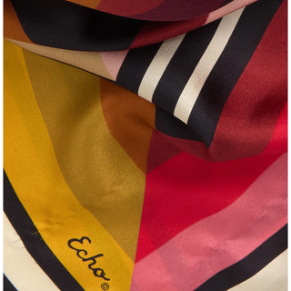Echo - Half and Half Silk Scarf Red Multi