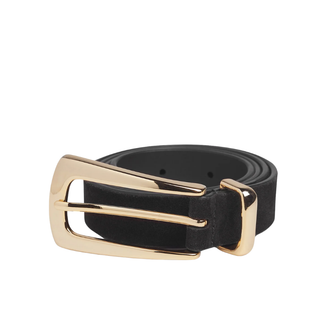 Favorite Daughter - The Suede Statement Belt in Black Gold