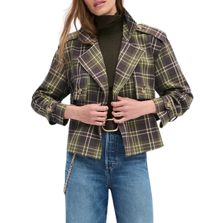 Favorite Daughter - The Cropped Charles Trench in Countryside Plaid