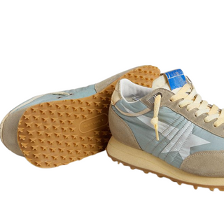 Golden Goose - Women’s Marathon with light blue nylon upper and pastel blue star