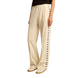 Golden Goose - Women’s white joggers with stars on the sides