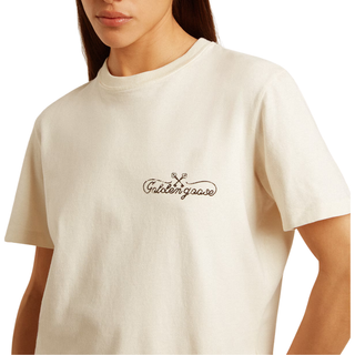 Golden Goose - Women’s T-shirt in aged white with logo on the chest