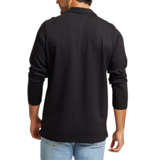 Rye 51 - The Holden Stone Washed Double Knit Long Sleeve Polo Black