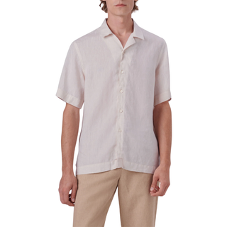 Bugatchi - Jackson Solid Linen Camp Shirt Sand