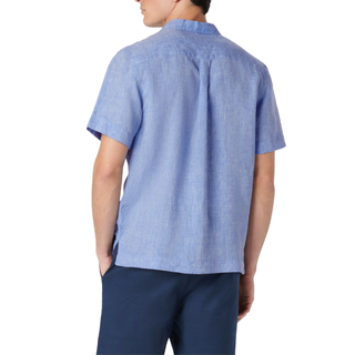 Bugatchi - Jackson Solid Linen Camp Shirt Sky