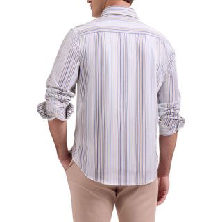 Bugatchi - James OoohCotton® Striped Shirt Walnut