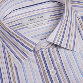 Bugatchi - James OoohCotton® Striped Shirt Walnut