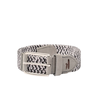 Johnnie-O - Cotton Stretch Belt in Black Light Gray