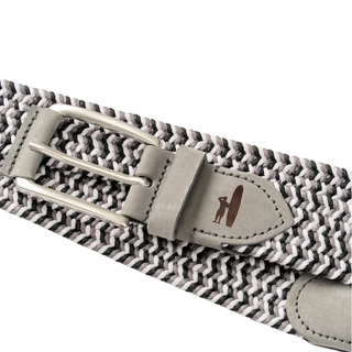 Johnnie-O - Cotton Stretch Belt in Black Light Gray