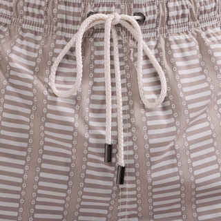 Bugatchi - Cruz Shorter-Length Optic Geo Swim Trunks in Dessert