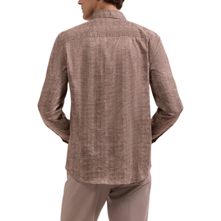 Men's L/S Alvin Woven Shaped Shirt in Sienna