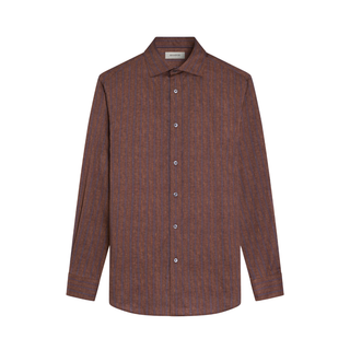 Men's L/S Axel Stripped Shirt in Sienna