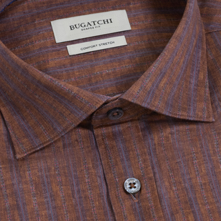 Men's L/S Axel Stripped Shirt in Sienna