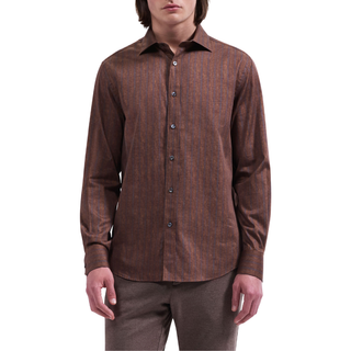 Men's L/S Axel Stripped Shirt in Sienna
