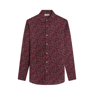 Men's L/S Julian Floral Shirt in Burgundy