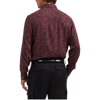 Men's L/S Julian Floral Shirt in Burgundy