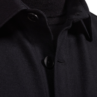 Men's Button Down Solid Shirt Jacket in Black