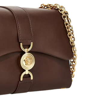 Versace - Kleio Shoulder Lamb Leather Bag Mocha/Gold