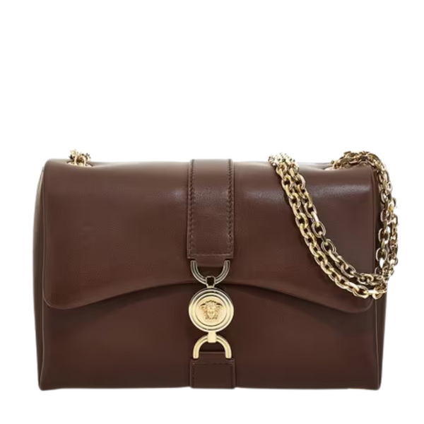 Versace - Kleio Shoulder Lamb Leather Bag Mocha/Gold – Joe Brand Store