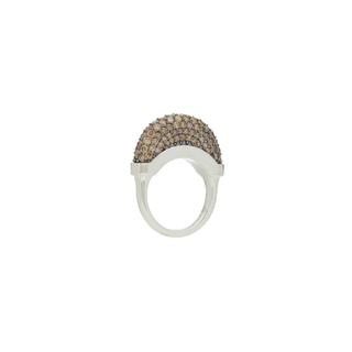 Wyld Box - Luna Ring Silver with Brown Diamond Pave