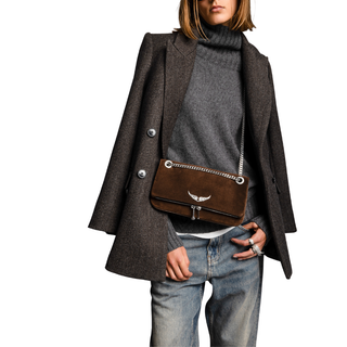 Zadig and Voltaire - Rock II Suede Clutch in Wood