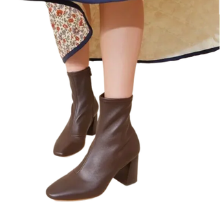Loeffler Randall - Women's Elise Leather Ankle Boots in Chocolate