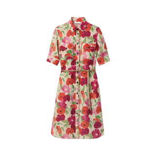 Lafayette 148 NY - Blossom Print Organic Linen Belted Shirtdress