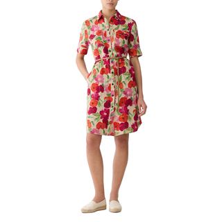 Lafayette 148 NY - Blossom Print Organic Linen Belted Shirtdress