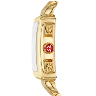 Michele -  Deco 18K Gold-Plated Diamond Dial Watch