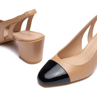 Stuart Weitzman - Sleek 50 Slingback in Smooth Calf/Patent