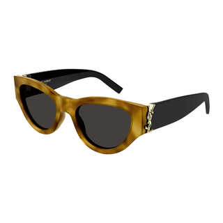 Saint Laurent - YSL Acetate Cat-Eye Sunglasses in Shiny Brown Yellow Havanna