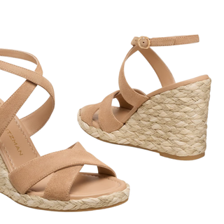 Stuart Weitzman - Alyssa Wedge Sandal in New Camel Suede