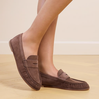 Stuart Weitzman - Spencer Loafer in Cigar Brown Suede