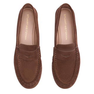 Stuart Weitzman - Spencer Loafer in Cigar Brown Suede
