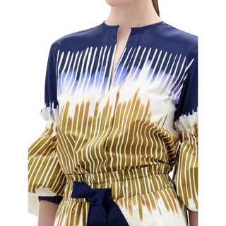 Silvia Tcherassi - Lucaya Blouse Navy Mustard Abstract