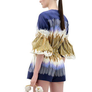 Silvia Tcherassi - Lucaya Blouse Navy Mustard Abstract