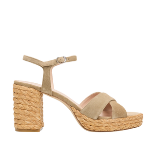 Stuart Weitzman - Dayna Platform Sandal 80 in Golden Olive