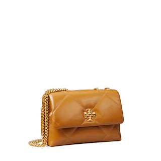 Tory Burch - Kira Diamond Quilt Small Convertible Shoulder Bag Tan