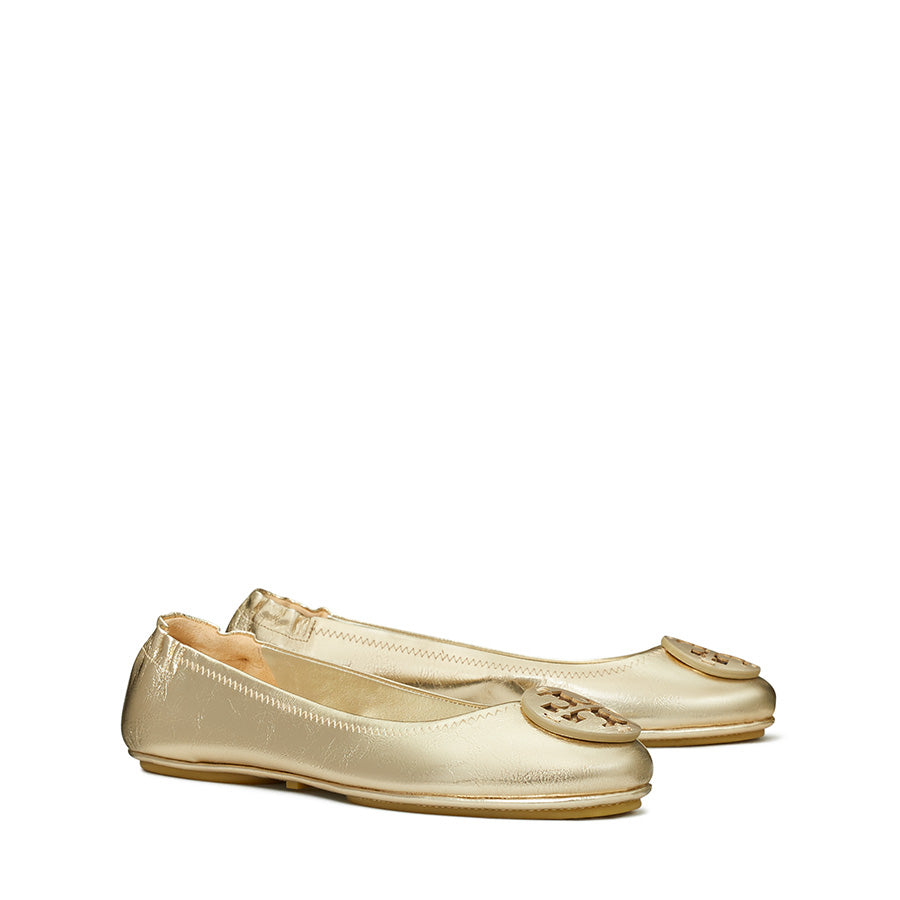 Tory Burch Minnie Travel Ballet With Leather Logo Spark/Gold