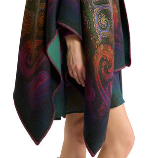 Etro - Reversible Wool Cape with Degradé Paisley Motif