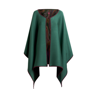 Etro - Reversible Wool Cape with Degradé Paisley Motif
