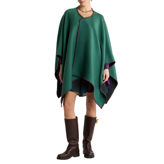 Etro - Reversible Wool Cape with Degradé Paisley Motif