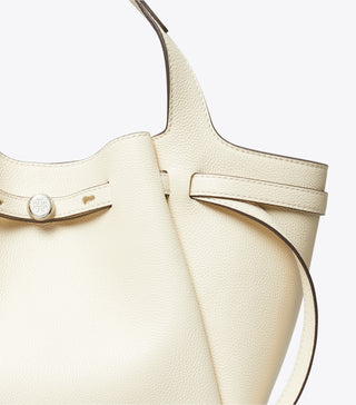 Tory Burch - Romy Pebbled Satchel Light Cream