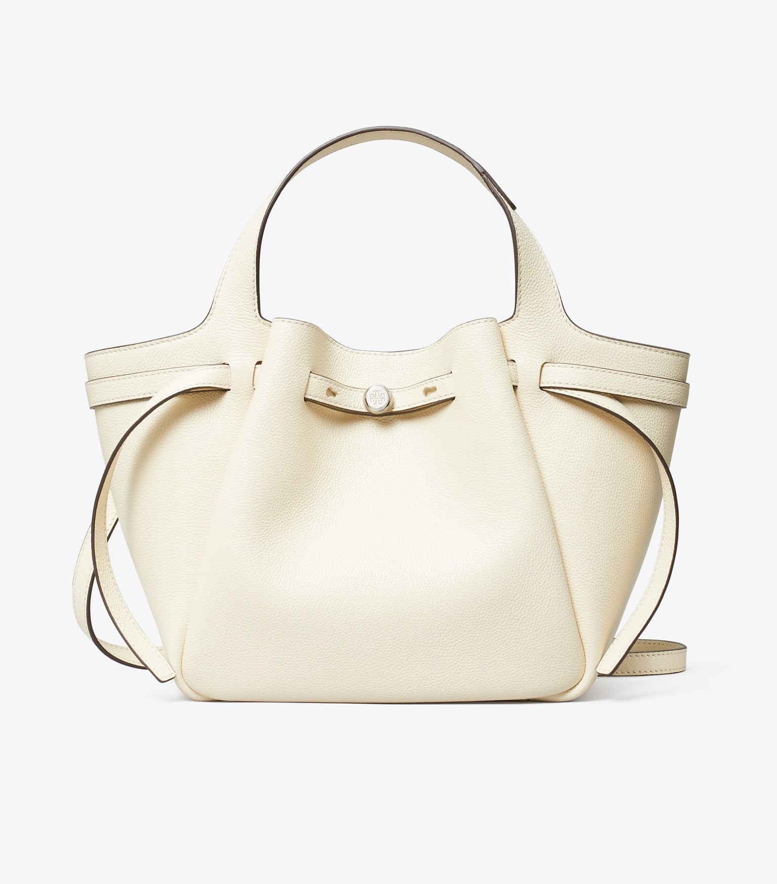 Tory Burch Romy ハンドバッグ ホワイト Tory Burch - Romy Pebbled Satchel Light Cream Handbag – Joe